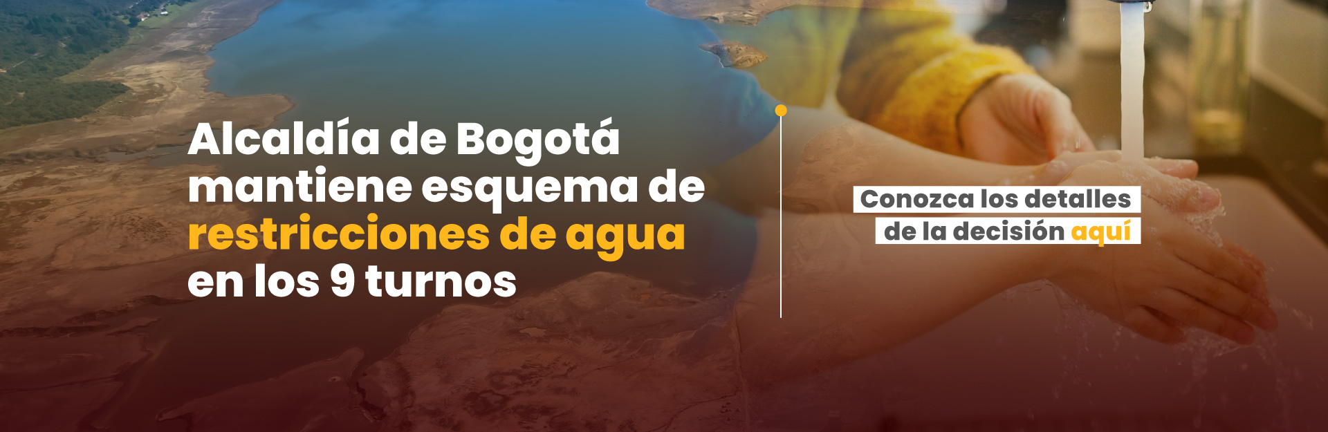 Alcaldía de Bogotá mantiene esquema de restricciones de agua en los 9 turnos