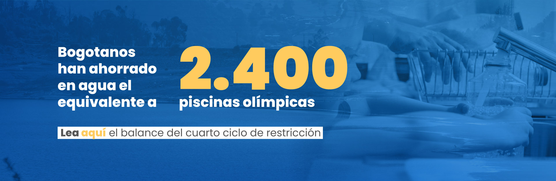 Bogotanos han ahorrado en agua el equivalente a 2.400 piscinas olímpicas
