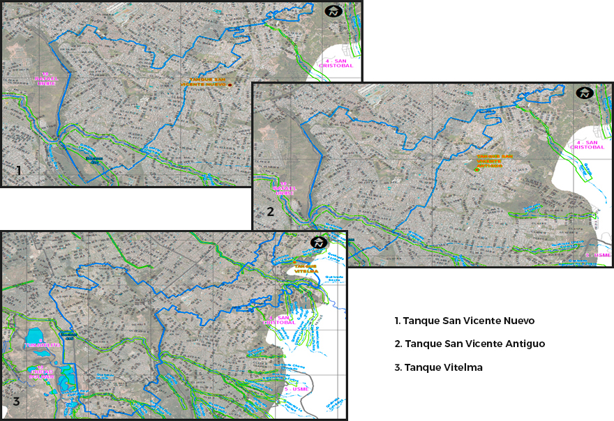 Mapa de Construcción de la rehabilitación de los tanques San Vicente Antiguo, San Vicente Nuevo y Vitelma