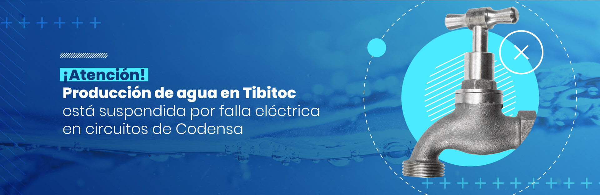 Producción de agua en Tibitoc está suspendida por falla eléctrica en circuitos de Codensa
