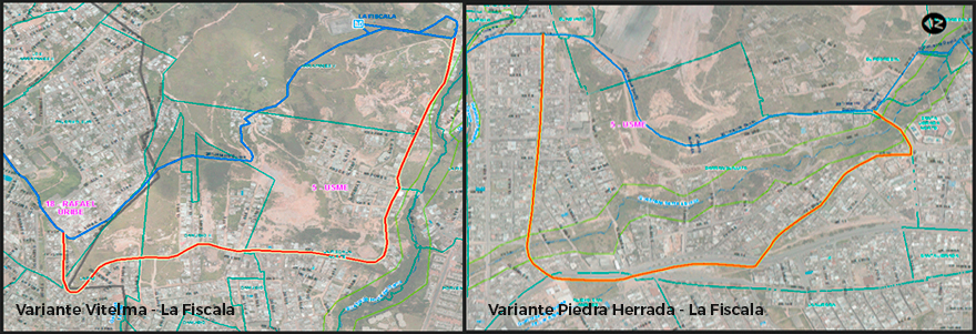 Mapa de Estabilización geotécnica y construcción de variantes del sistema Vitelma - La Fiscala - Piedra Herrada