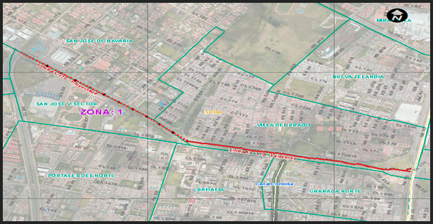 Mapa de Construcción para la optimización y prolongación de la línea Avenida Calle 170 entre Autopista Norte y la Avenida Boyacá