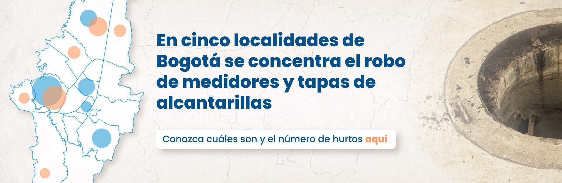 En cinco localidades de Bogotá se concentra el robo de medidores y tapas de alcantarillas