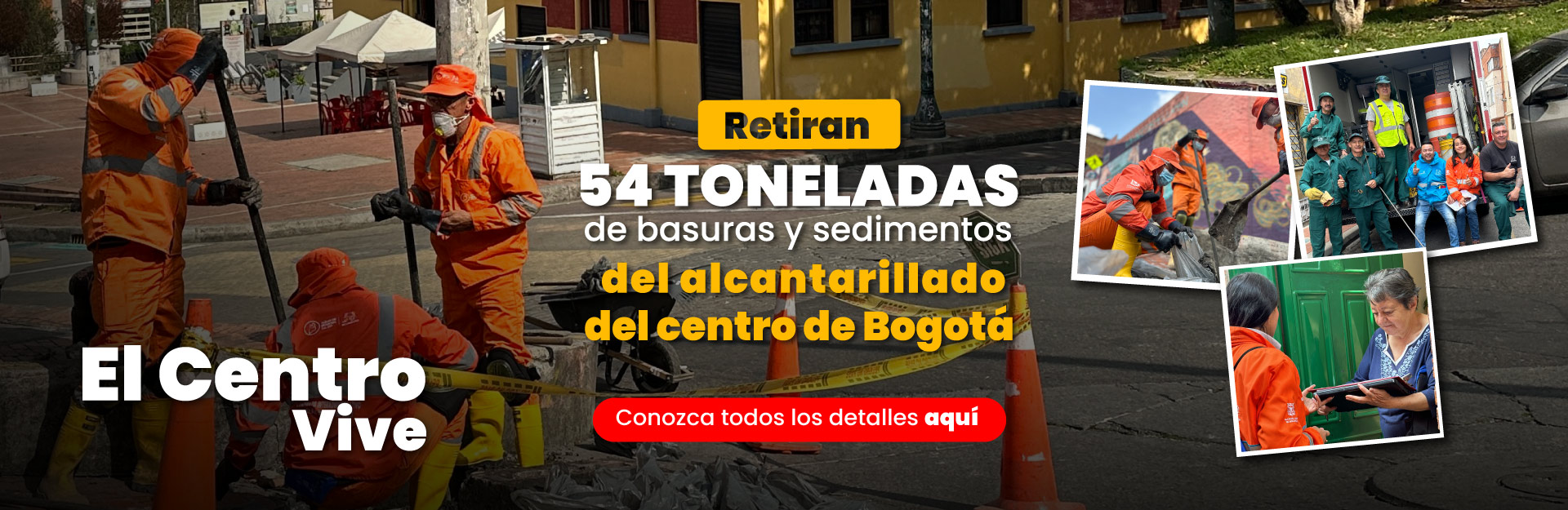 Retiran 54 toneladas de basuras y sedimentos del alcantarillado del centro de Bogotá