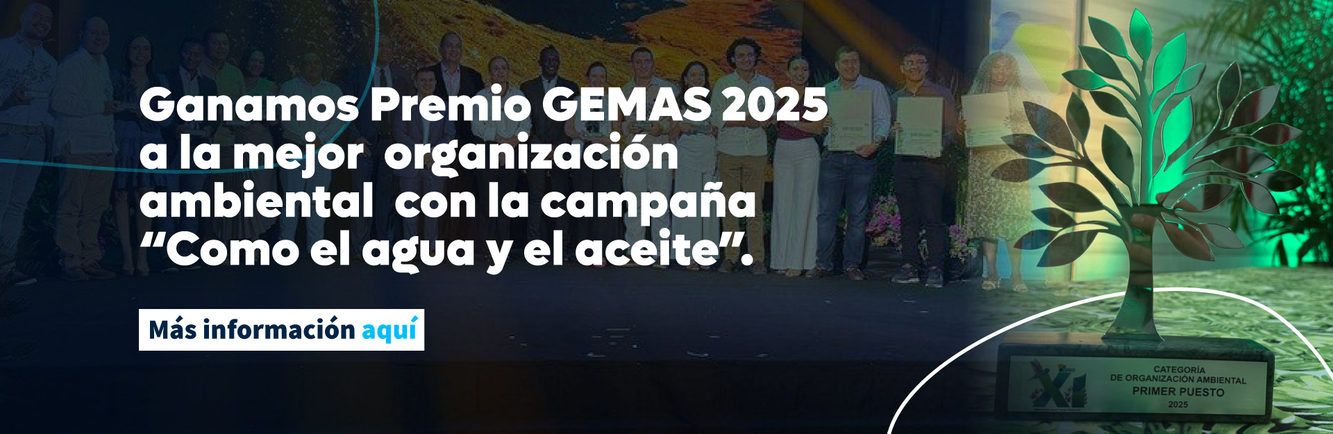 Ganamos Premio GEMAS 2025 a la mejor organización ambiental con la campaña “Como el agua y el aceite”