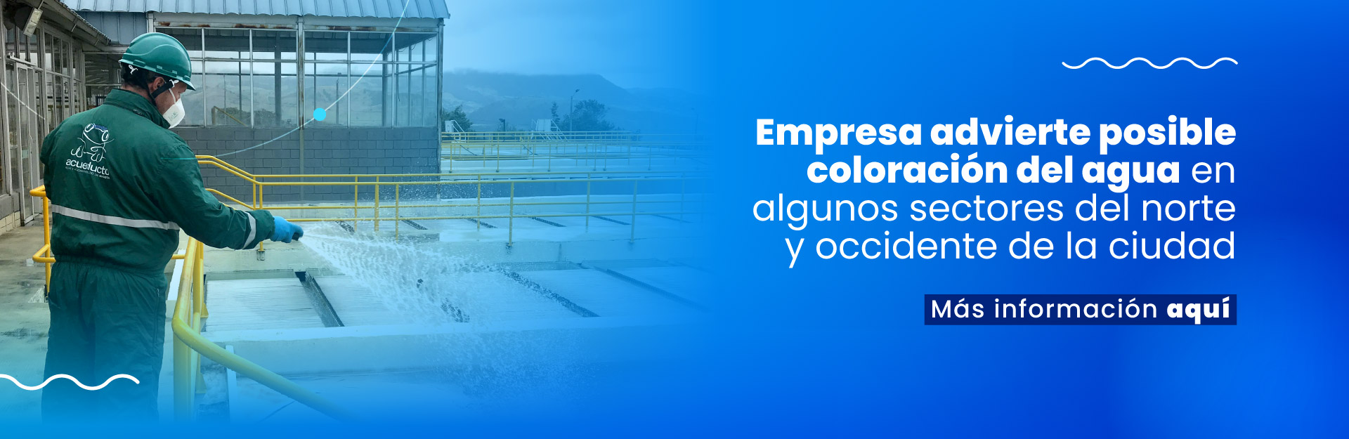 Acueducto de Bogotá advierte posible coloración del agua en algunos sectores del norte y occidente de la ciudad